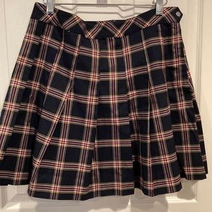 H&M Navy Plaid Skirt